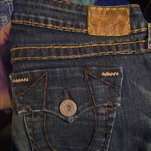 True Religion Indigo Jeans with Contrast Stitching